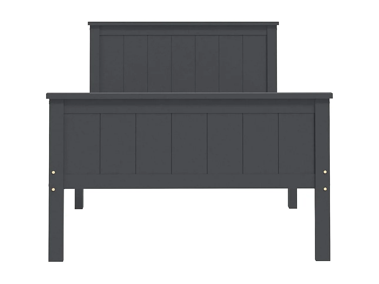 Estrutura de cama 100x200 cm pinho maciço cinzento