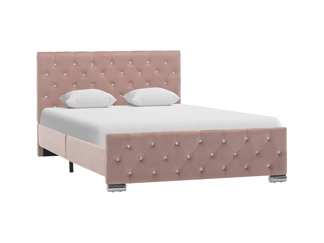 Cadre de lit sans matelas Rose Velours 120x200 cm