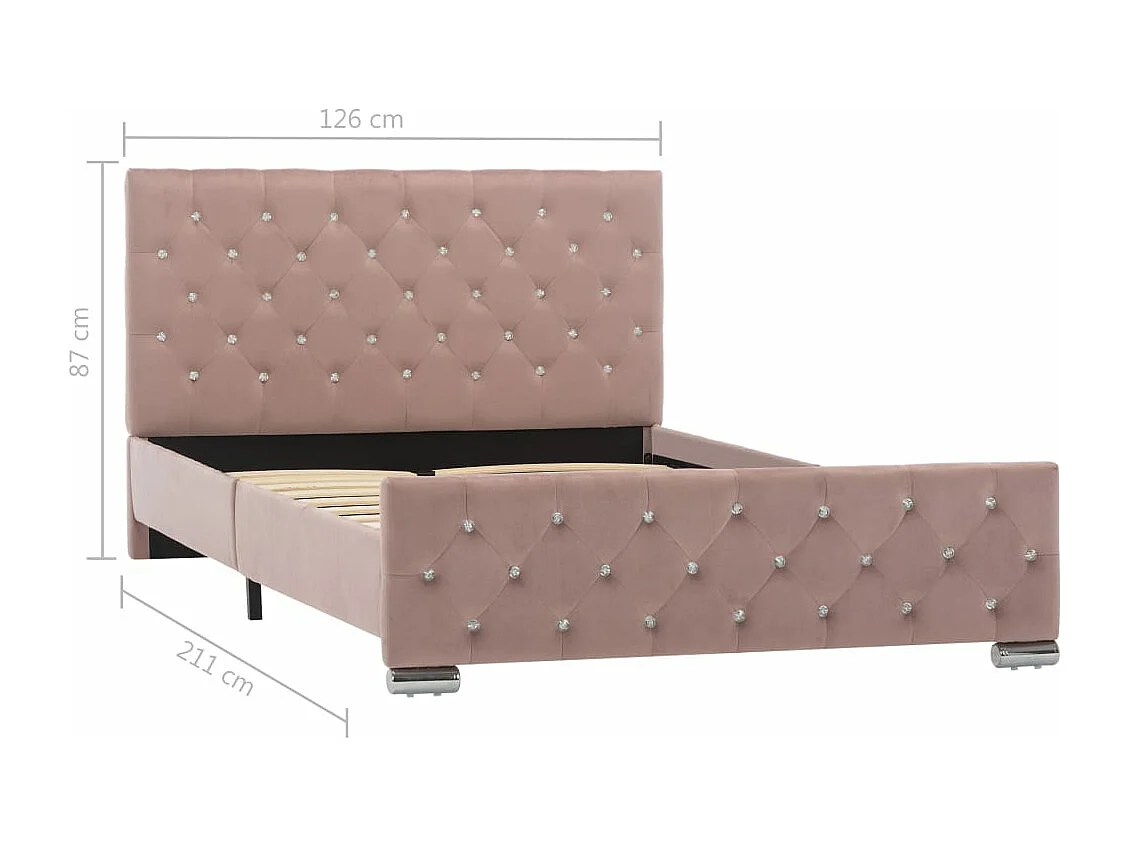 Bettgestell Rosa Samt 120x200 cm