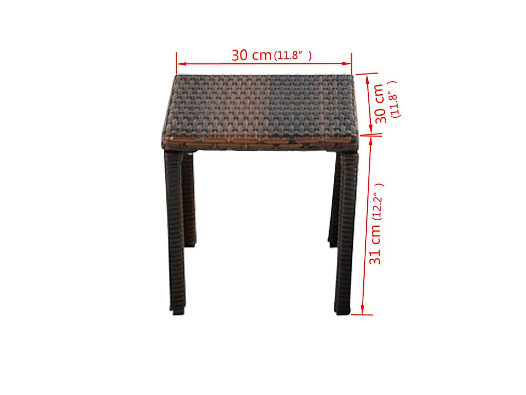 Sonnenliegen mit Tisch Poly Rattan Braun