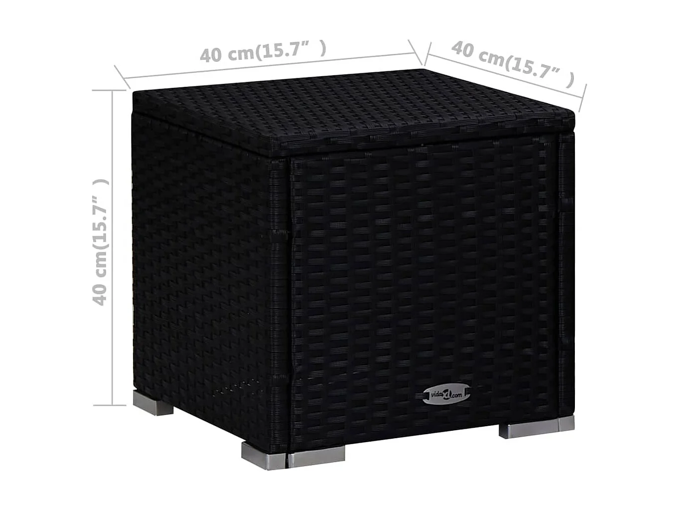 3-delige Ligbeddenset met theetafel poly rattan zwart