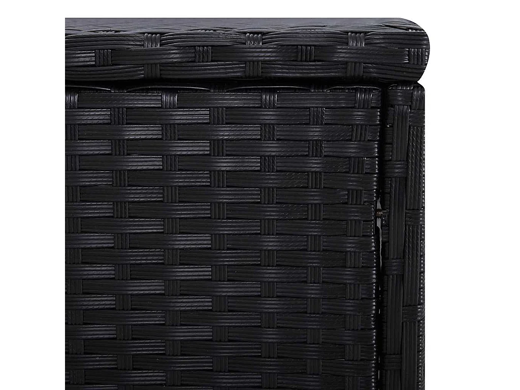 Lettini Prendisole con Tavolino 3 pz in Polyrattan Nero