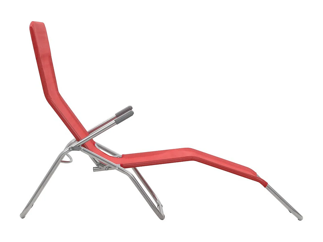 Chaises longues pliables lot de 2 Textilène Rouge