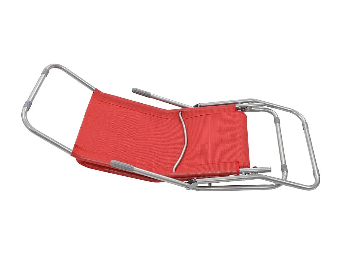 Chaises longues pliables lot de 2 Textilène Rouge