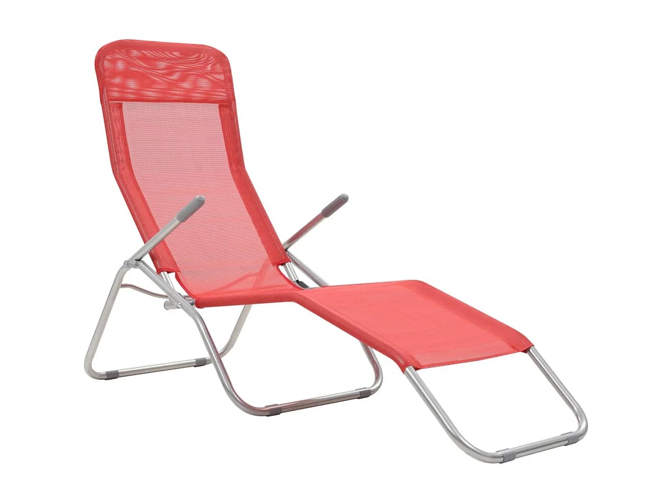 Chaises longues pliables lot de 2 Textilène Rouge