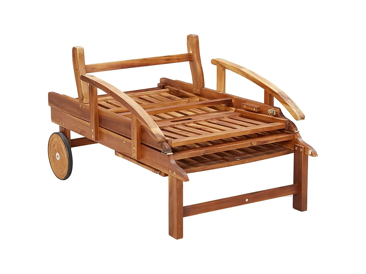 Ensemble de chaises longues lot de 2 table Bois acacia massif