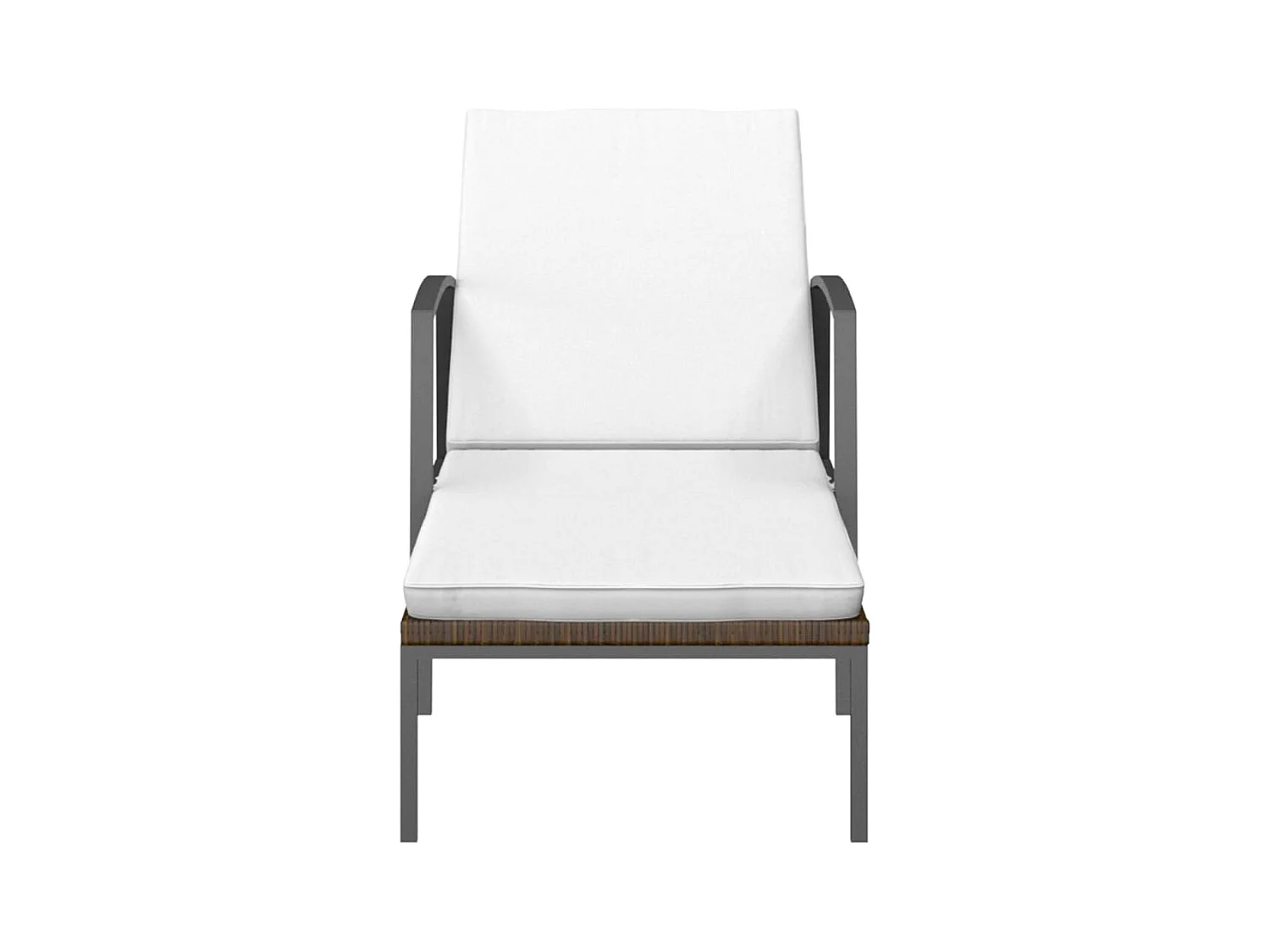 Tumbonas con mesita 2 unidades ratán sintético marrón