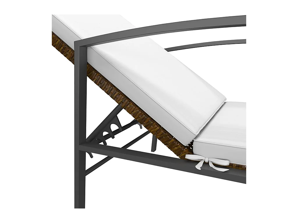 Tumbonas con mesita 2 unidades ratán sintético marrón