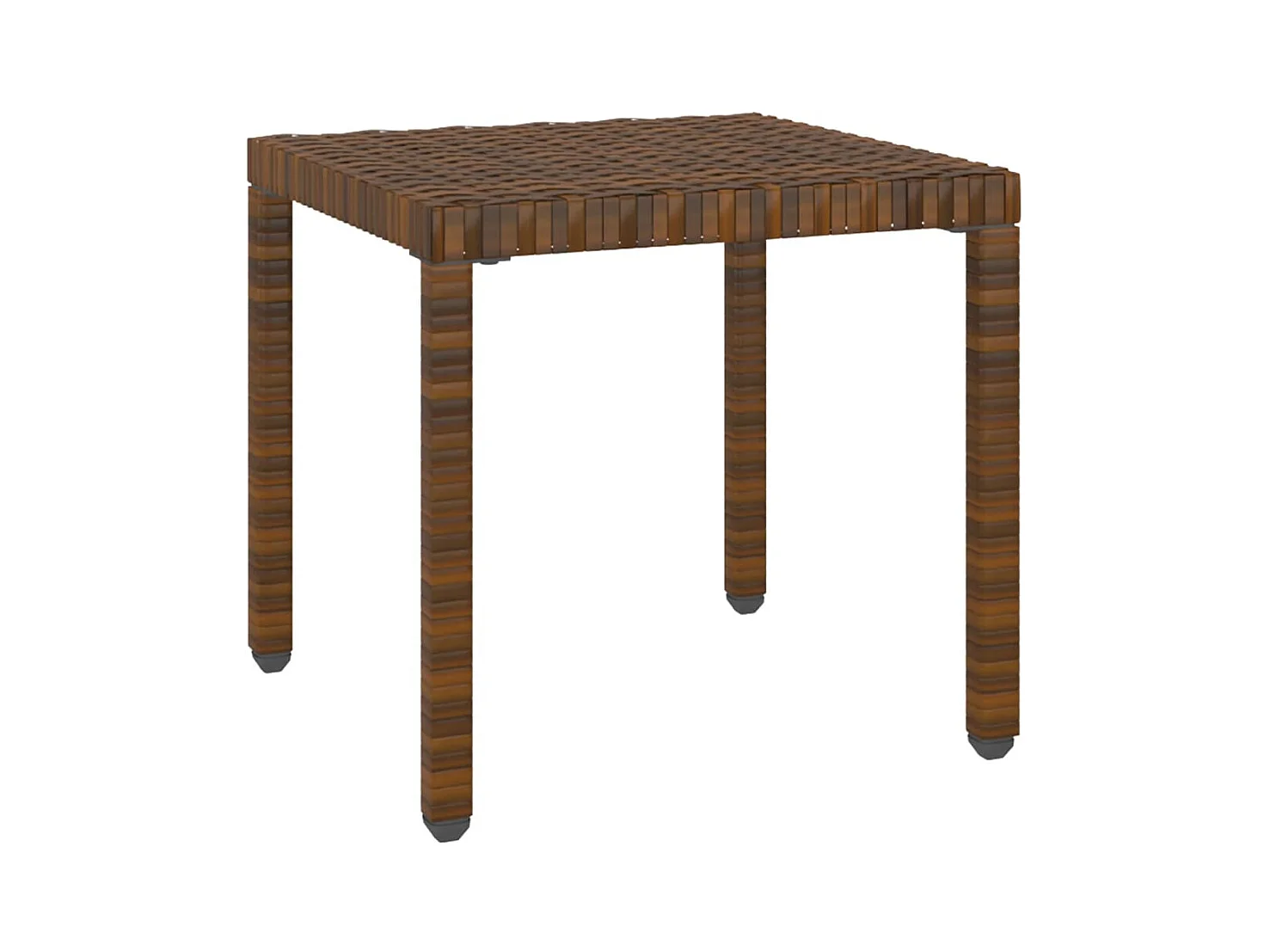 Tumbonas con mesita 2 unidades ratán sintético marrón