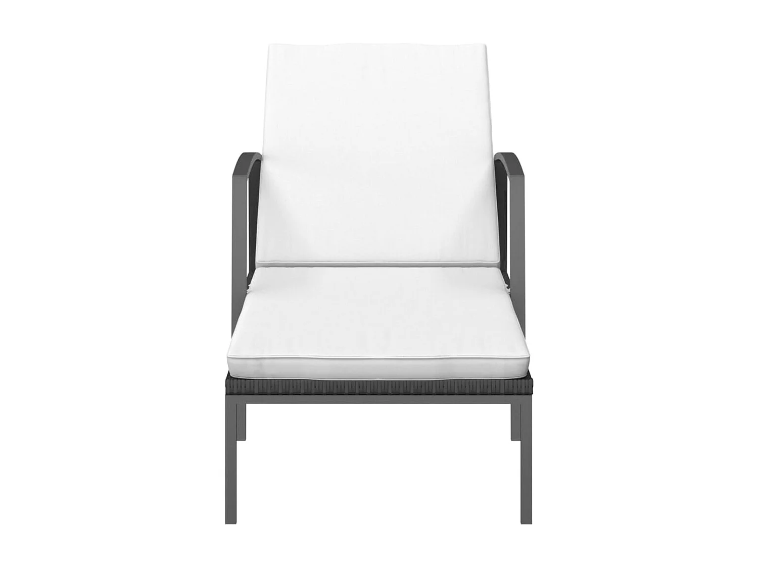 Sonnenliegen 2 Stk. mit Tisch Poly Rattan Schwarz