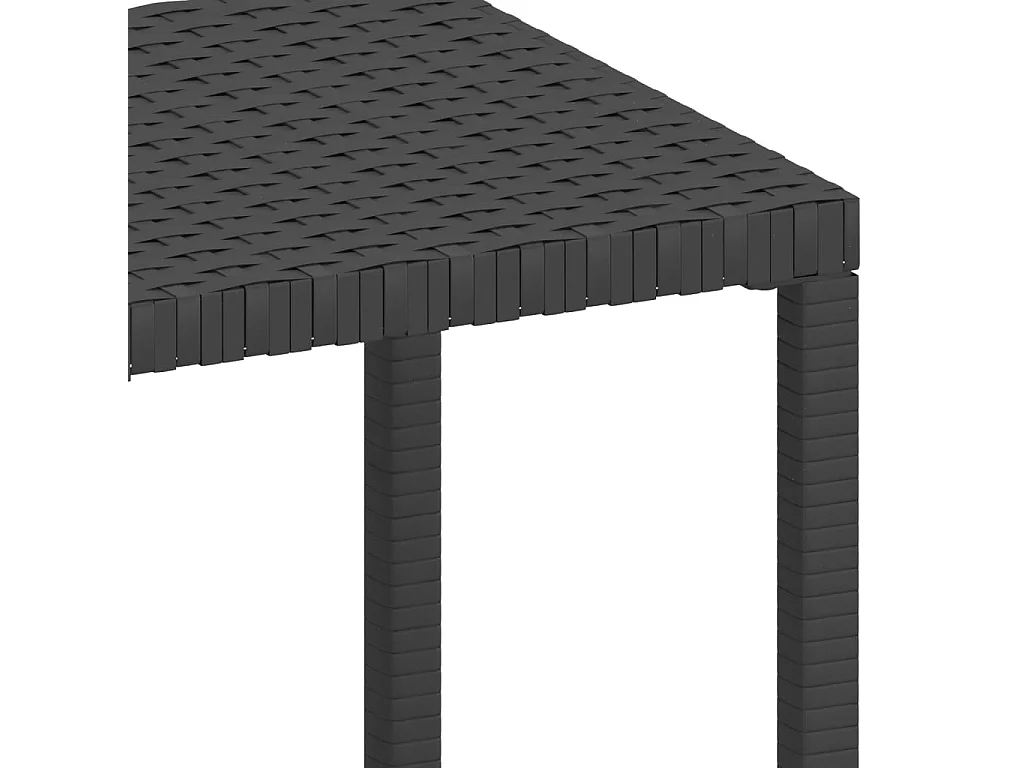 Lettini Prendisole 2 pz con Tavolo in Polyrattan Neri