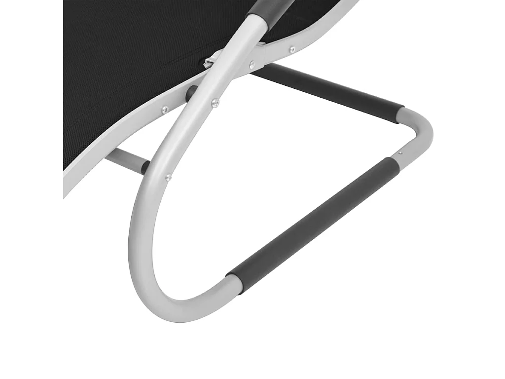 Chaise longue avec oreiller Aluminium et textilène noir