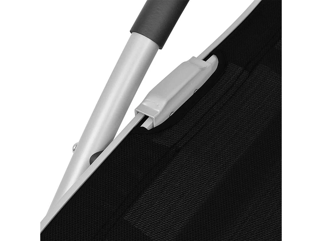 Chaise longue avec oreiller Aluminium et textilène noir