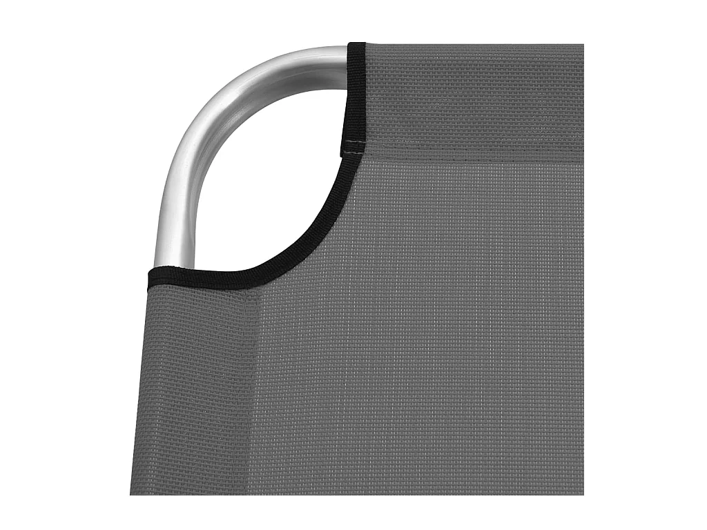 Chaise longue pliable extra haute pour seniors Gris Aluminium