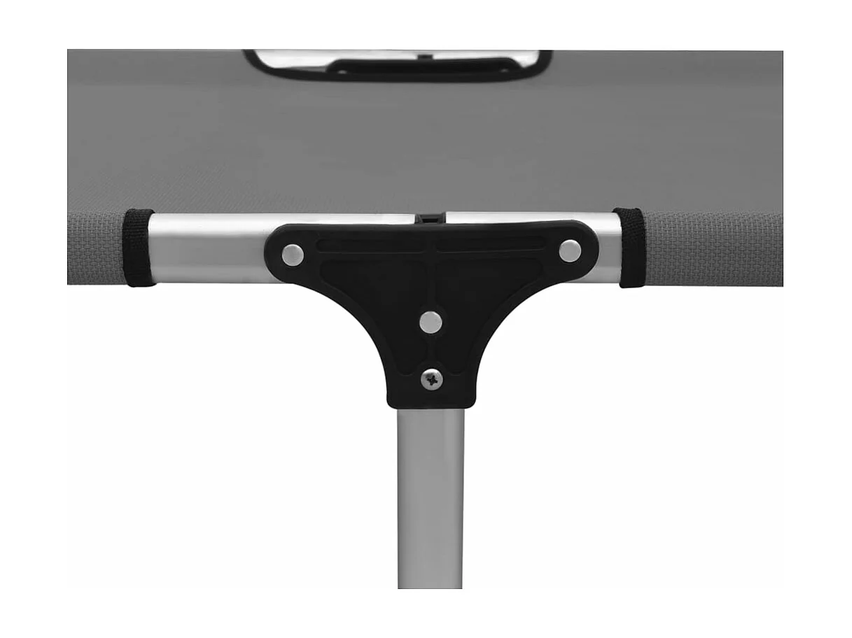 Chaise longue pliable extra haute pour seniors Gris Aluminium