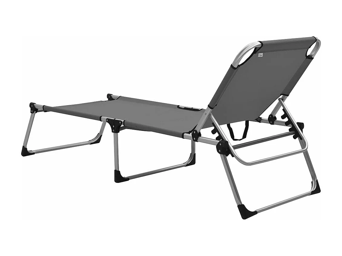 Chaise longue pliable extra haute pour seniors Gris Aluminium