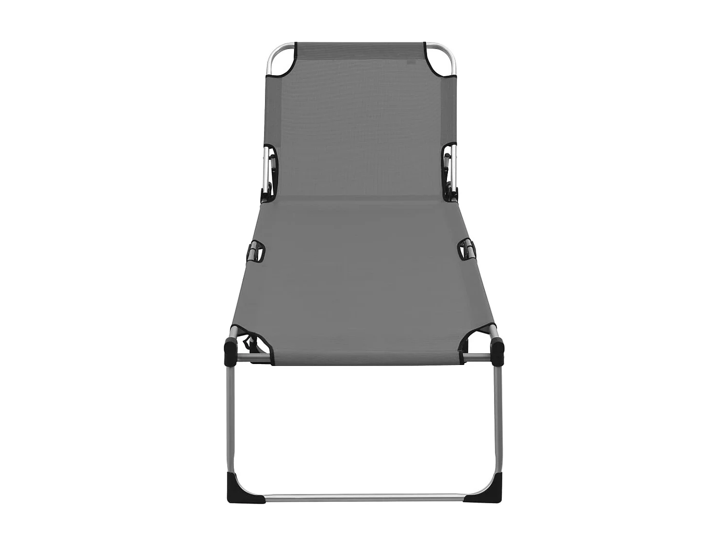 Chaise longue pliable extra haute pour seniors Gris Aluminium