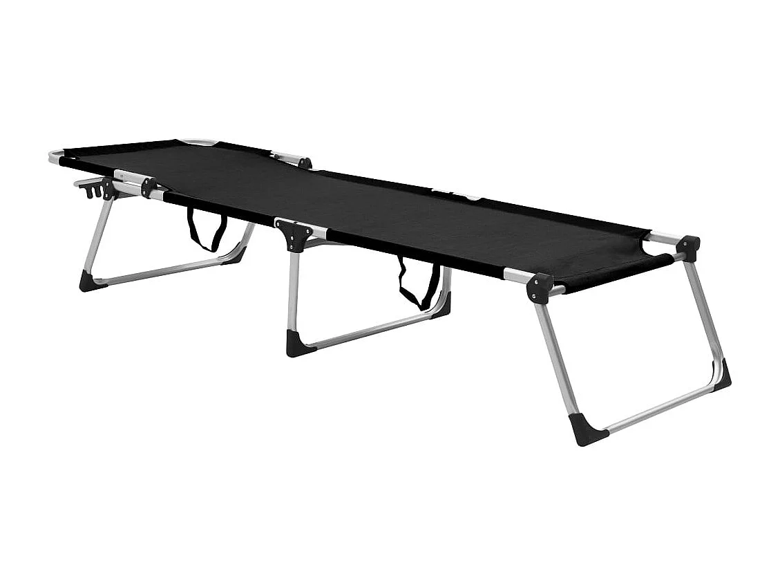 Ligbed extra hoog inklapbaar senior aluminium zwart
