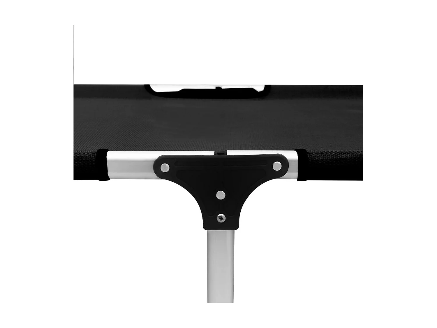 Ligbed extra hoog inklapbaar senior aluminium zwart