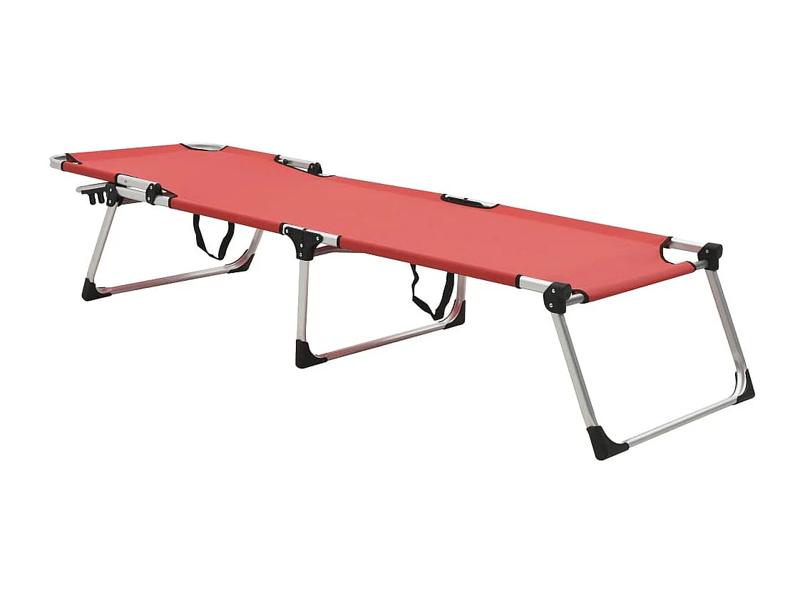 Espreguiçadeira dobrável extra alta idosos alumínio vermelho