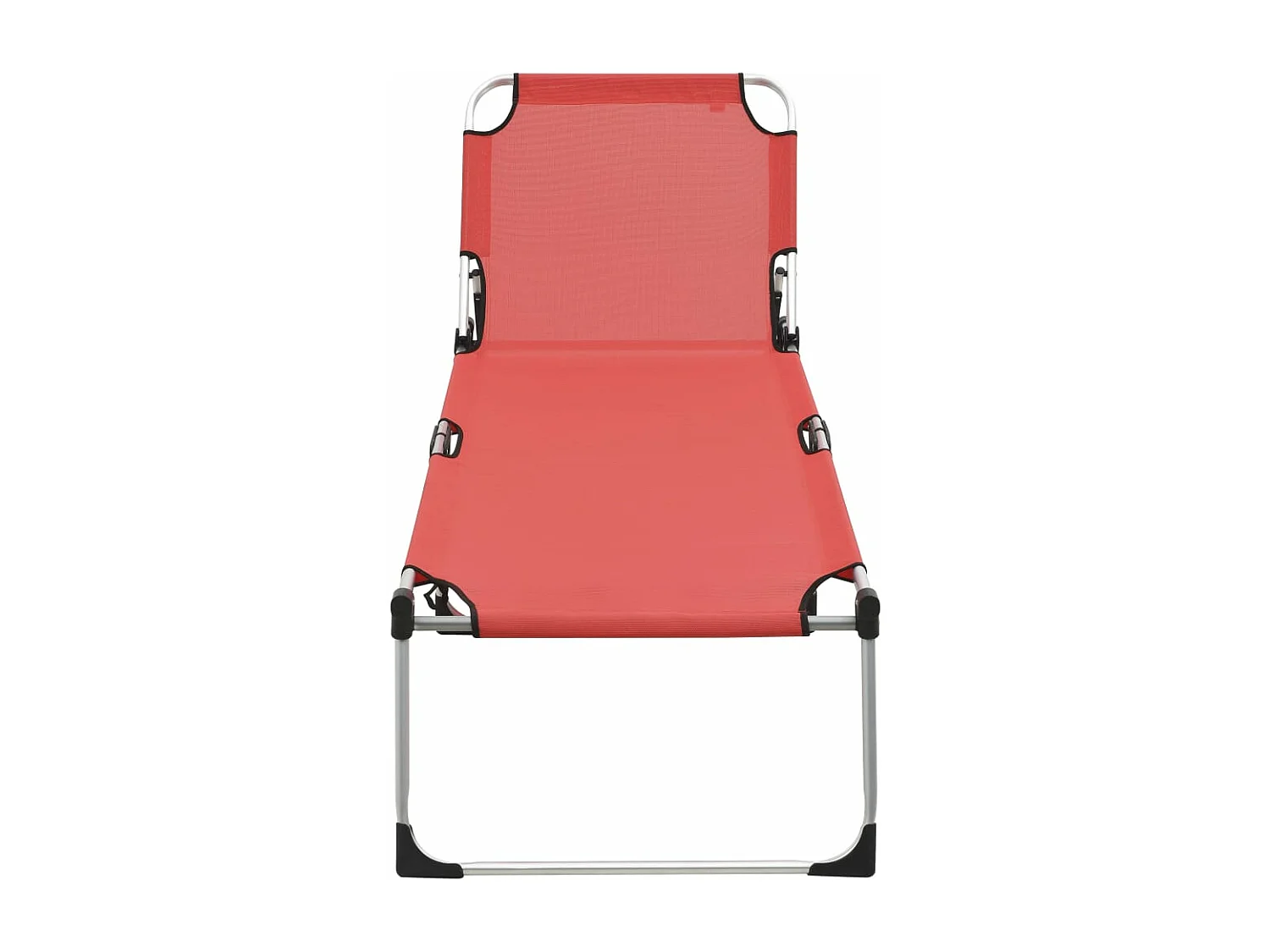 Espreguiçadeira dobrável extra alta idosos alumínio vermelho