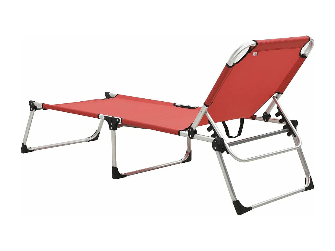 Espreguiçadeira dobrável extra alta idosos alumínio vermelho