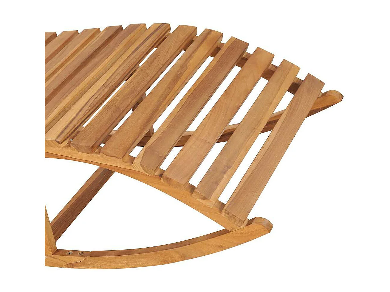 Lettino Prendisole a Dondolo con Cuscino in Massello di Teak