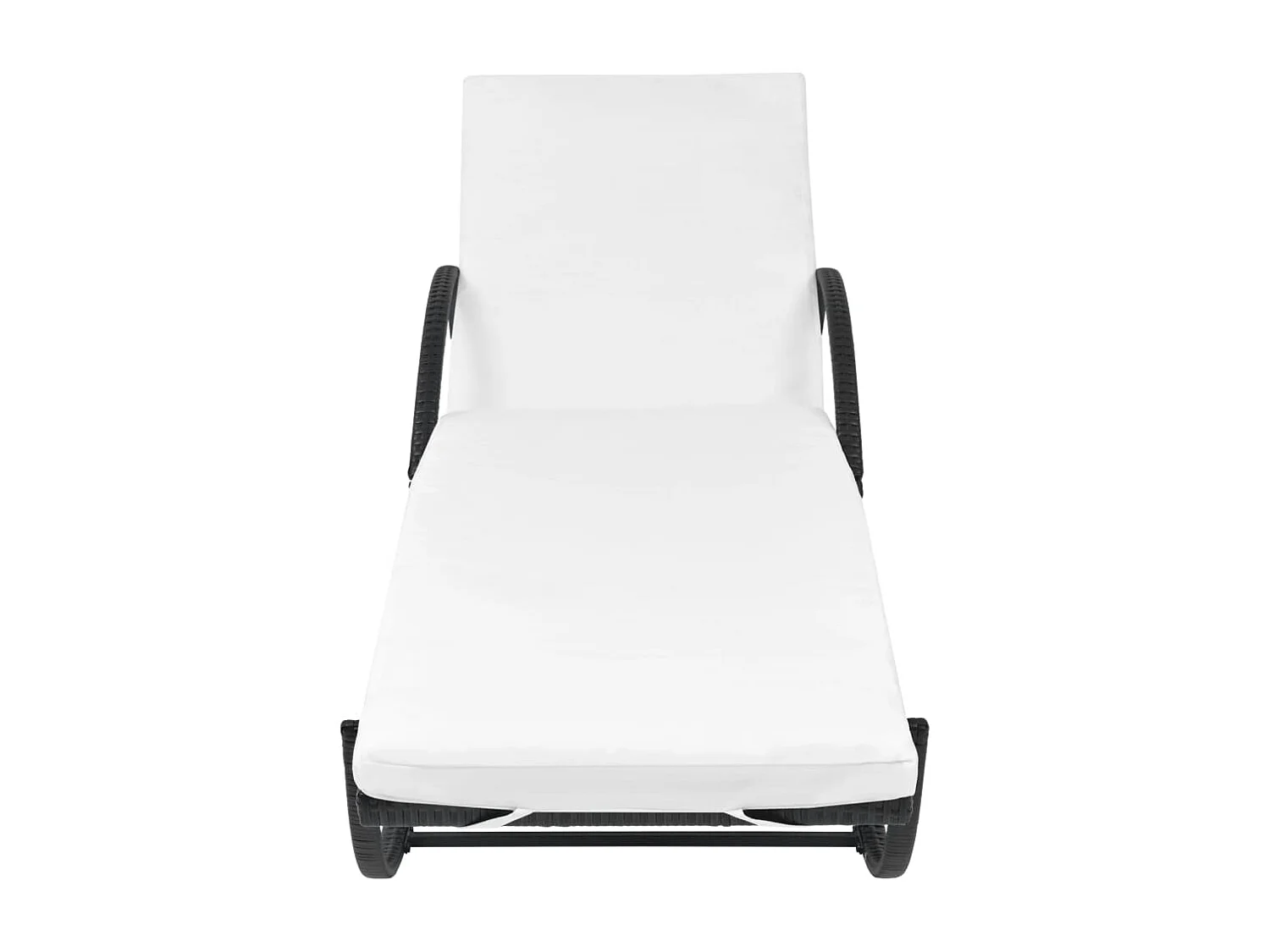 Sonnenliegen 2 Stk. mit Tisch Poly Rattan Schwarz