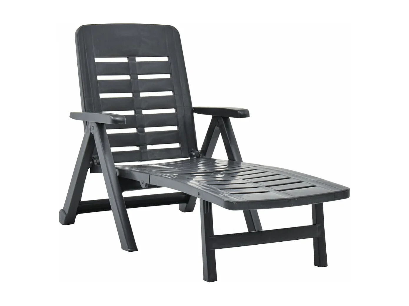 Chaise longue pliable Plastique Anthracite