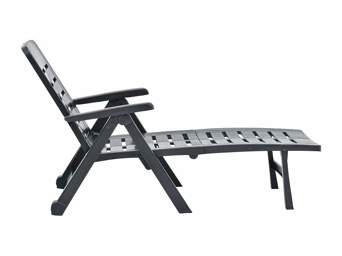 Chaise longue pliable Plastique Anthracite
