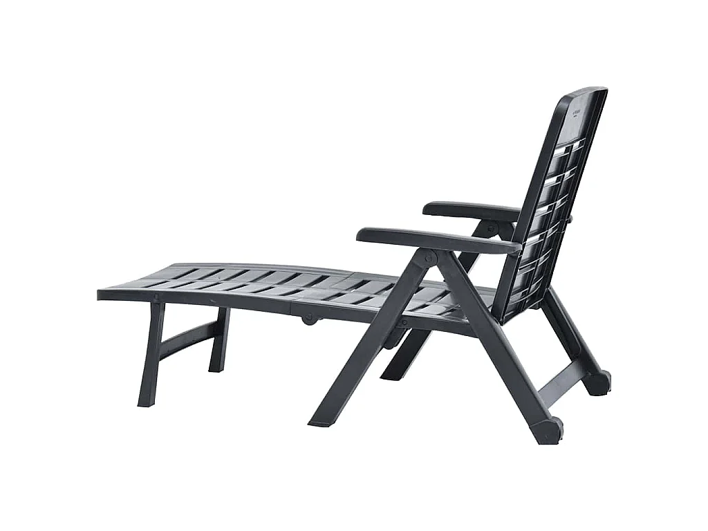 Chaise longue pliable Plastique Anthracite