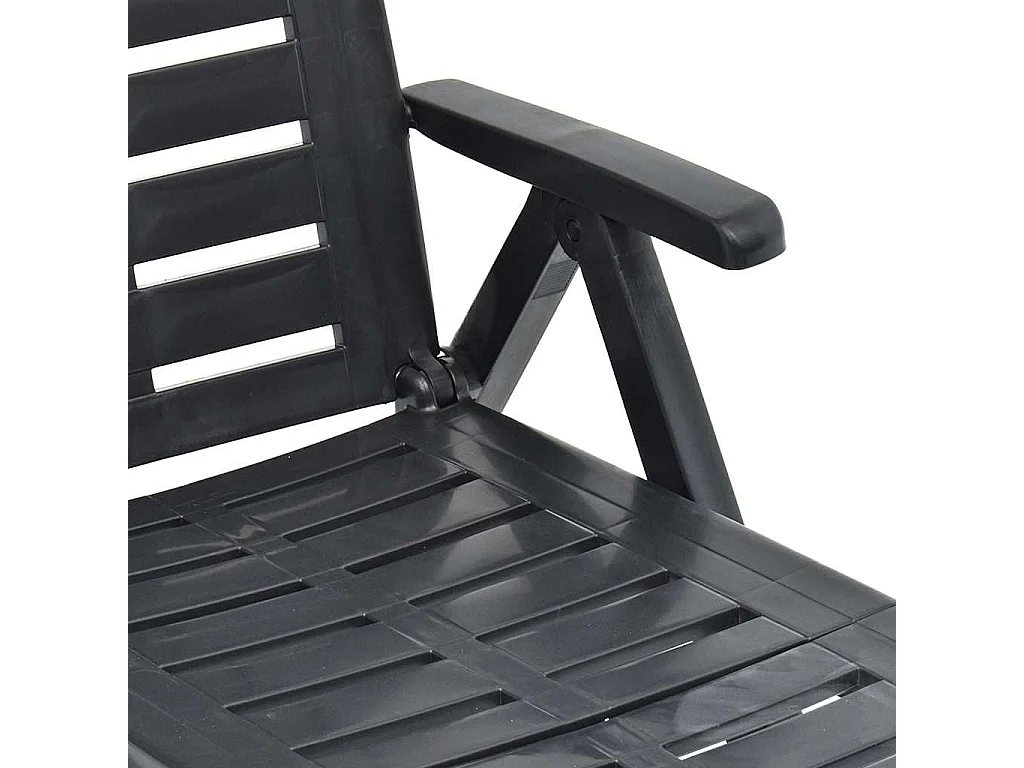 Chaise longue pliable Plastique Anthracite