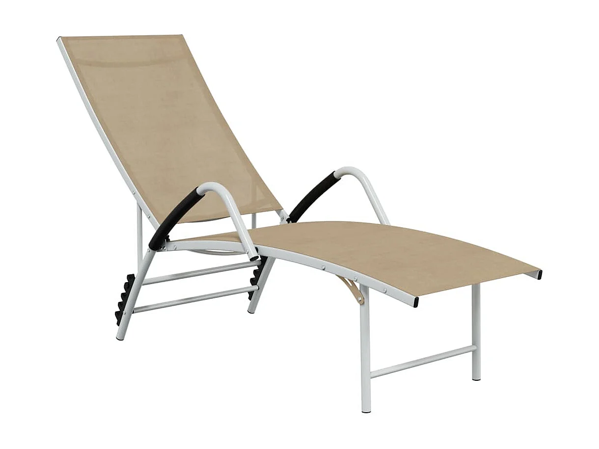 Sonnenliege Textilene und Aluminium Creme