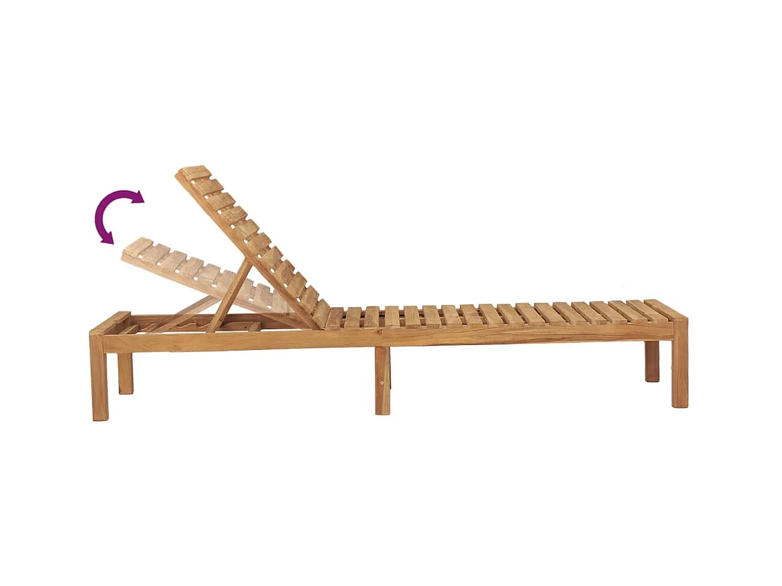 Sonnenliegen 2 Stk. Massivholz Teak