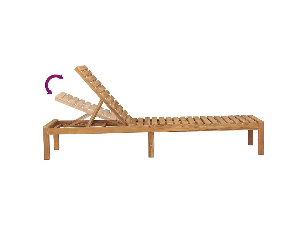 Sonnenliegen 2 Stk. Massivholz Teak