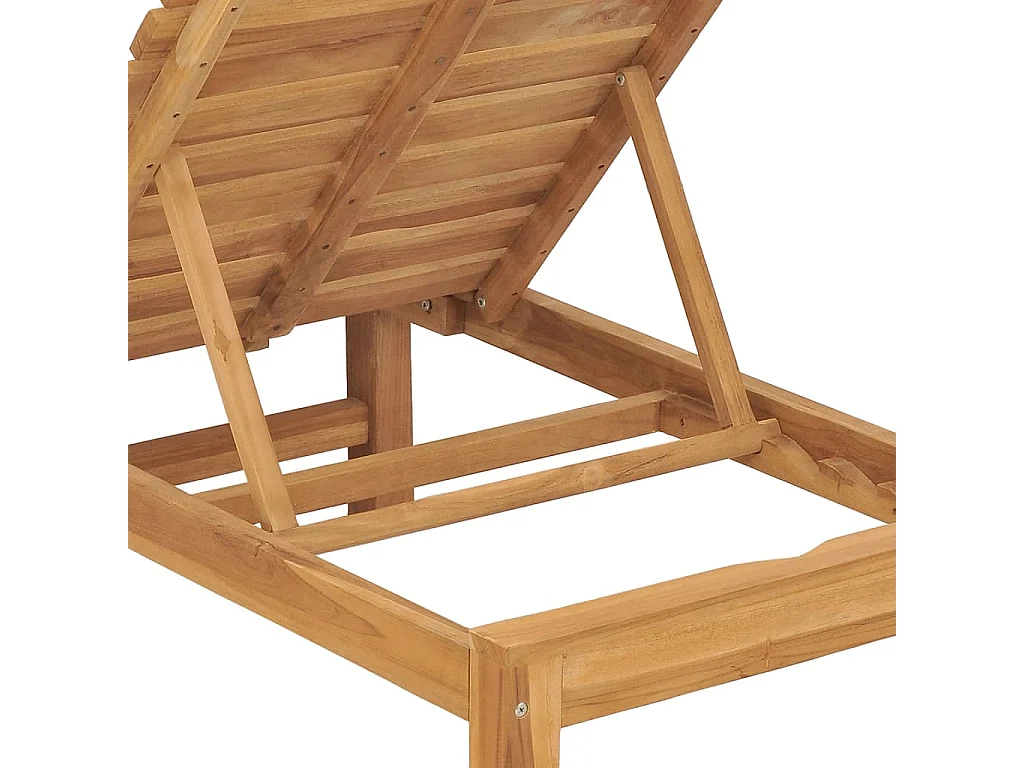 Sonnenliegen 2 Stk. Massivholz Teak