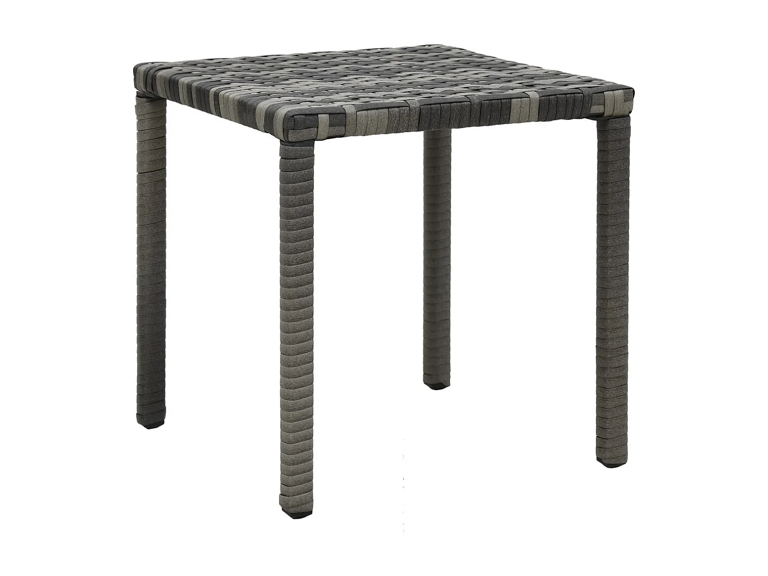 Chaises longues avec table Résine tressée Anthracite