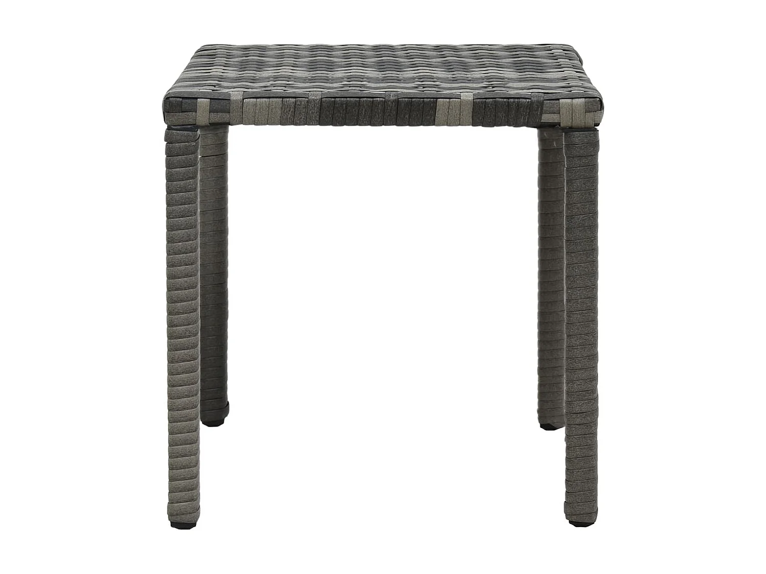 Chaises longues avec table Résine tressée Anthracite