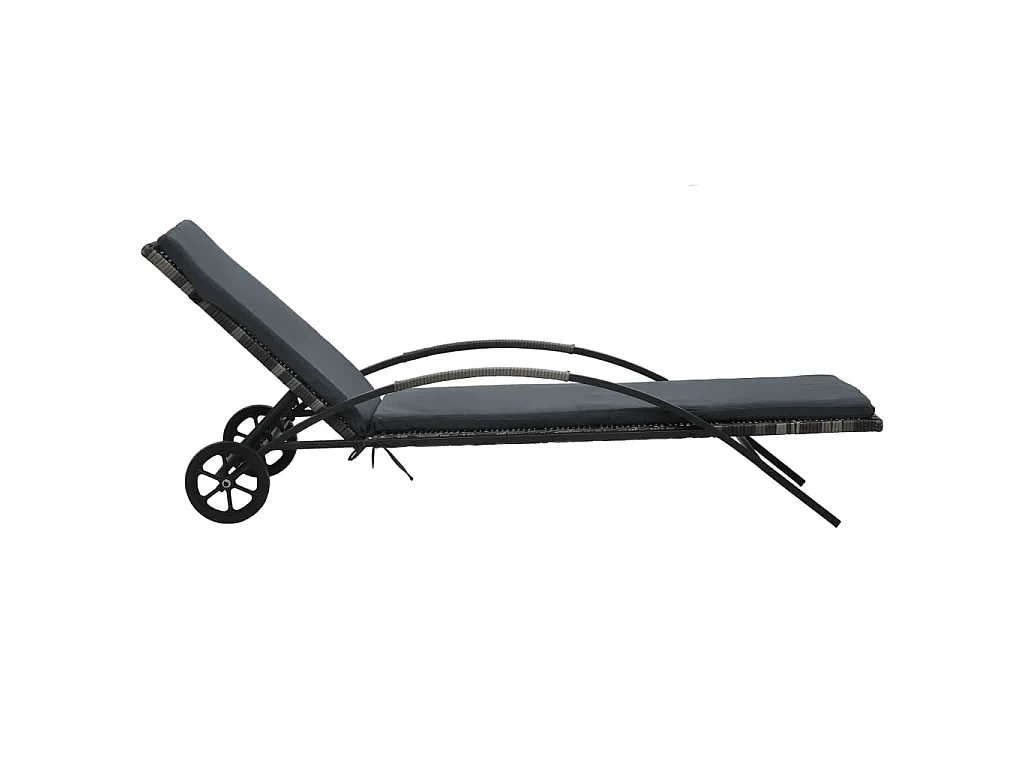 Lettini Prendisole con Tavolino in Polyrattan Antracite