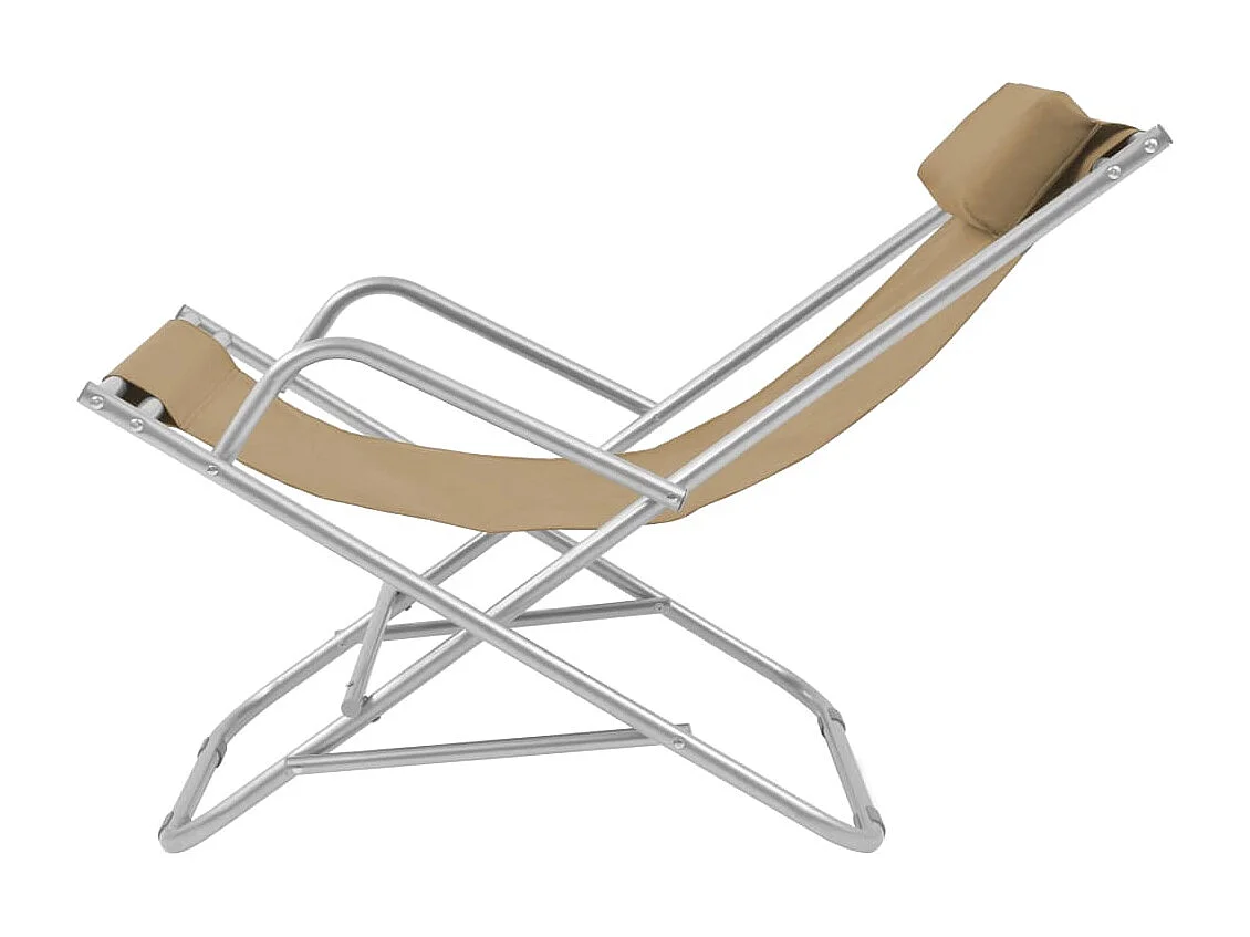 Liegestühle 2 Stk. Stahl Taupe