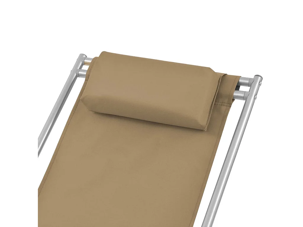 Liegestühle 2 Stk. Stahl Taupe