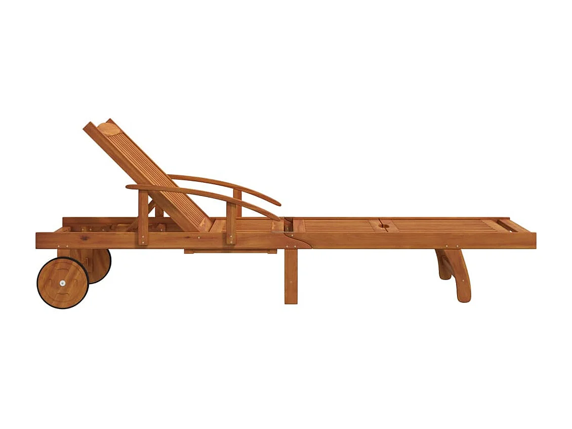 Chaises longues lot de 2 Bois d'acacia solide