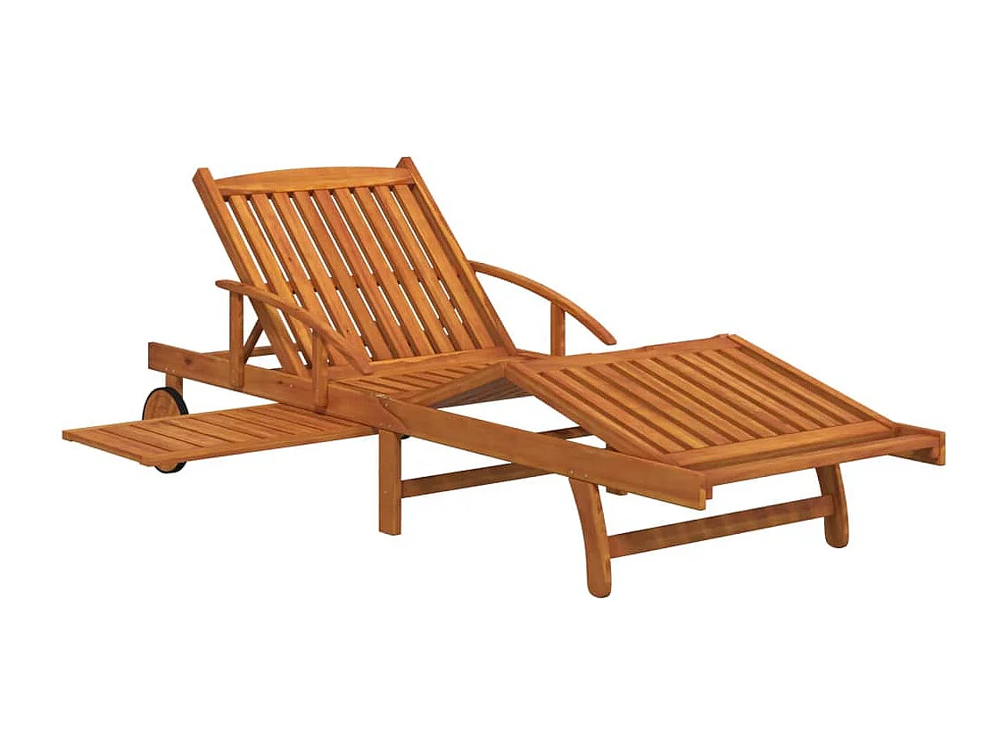 Chaises longues lot de 2 Bois d'acacia solide