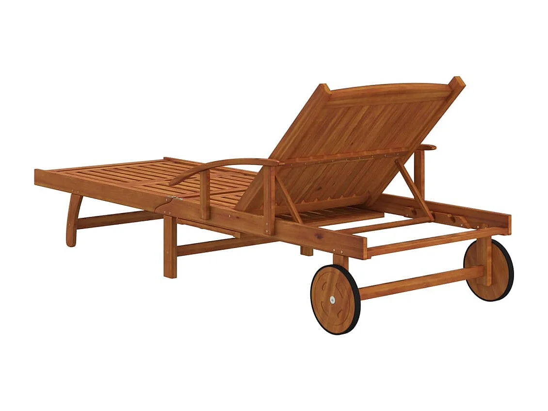 Chaises longues lot de 2 Bois d'acacia solide