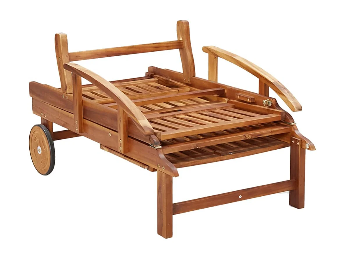 Chaises longues lot de 2 Bois d'acacia solide