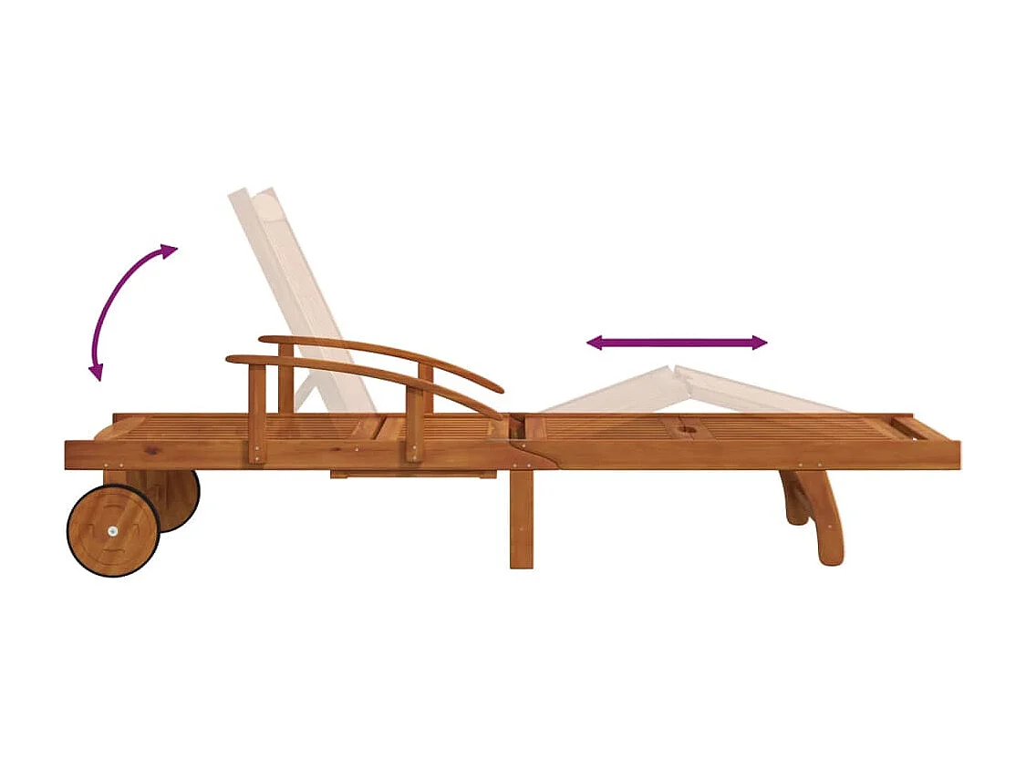 Chaises longues lot de 2 Bois d'acacia solide