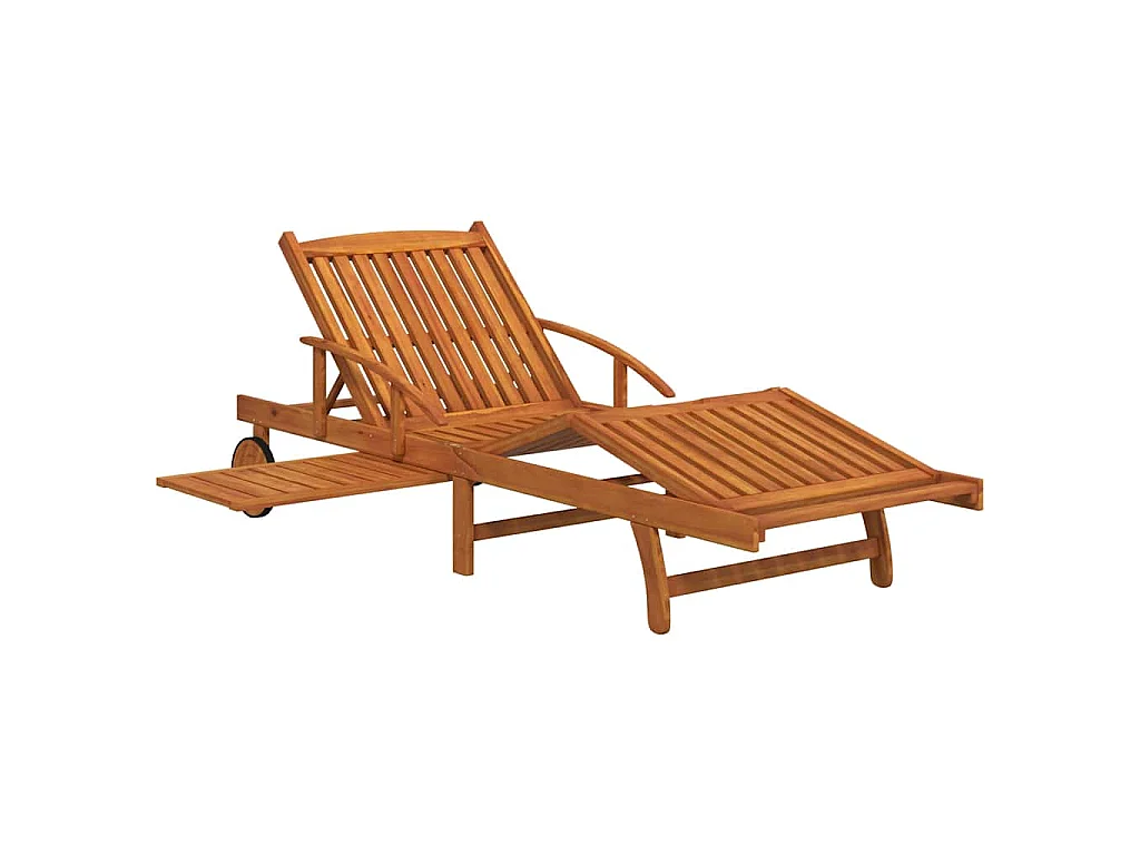 Sonnenliegen 2 Stk. Massivholz Akazie