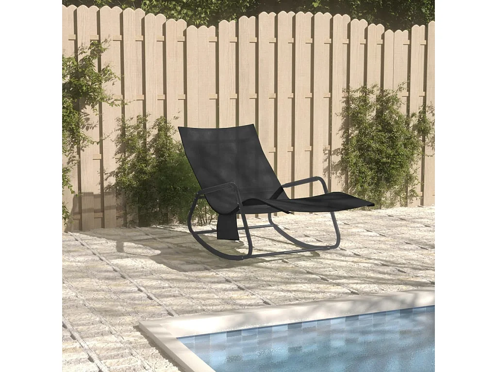 Chaise longue Acier et textilène Noir