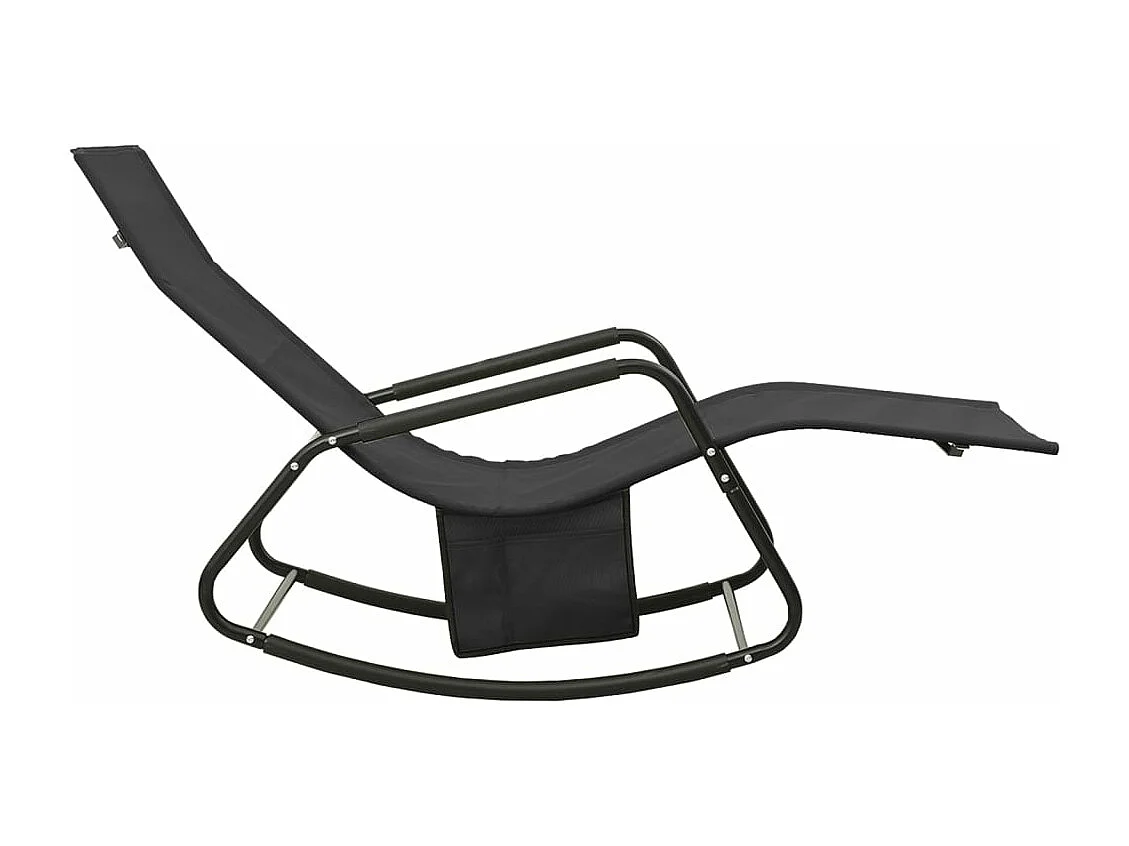 Chaise longue Acier et textilène Noir
