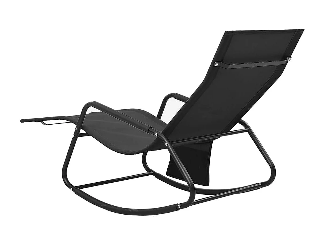 Chaise longue Acier et textilène Noir